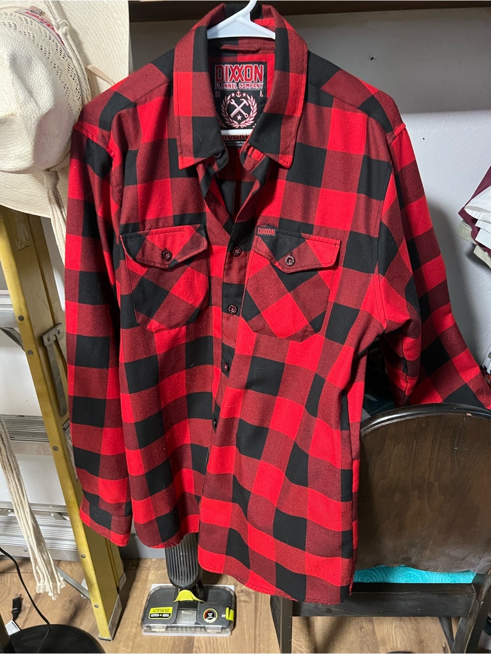 DIXXON Red and Black Buffalo Plaid Button-Down Shirt - this is the OG L